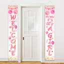 Blulu Baby Shower Decorations 71 x 12 Inch Welcome It Is a Girl Banner Backdrop Background Door Hanging Porch Sign for Baby Shower Gender Reveal Party Photo Prop Backdrop Supplies