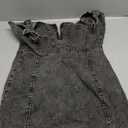 Women's Denim Dress Sexy V Neck Bodycon Sleeveless Jeans Short Dresses (Black)