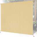 8'W x 8'H Sesame Patio Shades Roll up Outdoor Roller Shade Crank Wand Blind Cordless, 90% UV Blocking & Privacy Protection for Porch|Gazebo|Pergola|Backyard (2 Splicing Tube, 1 Fabric), 96"W x 96"H