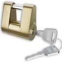 RETRUE Trailer Tongue Coupler Lock, Trailer Hitch Lock,Dia 1/4 Inch, 3/4 Inch Span for Tow Boat RV Truck Car's Coupler, Gold