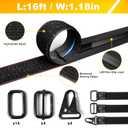 Heavy Duty Anti Slip Cinch Straps with 22 Metal Buckles, 1.18" x 16' Black Nylon Hook and Loop Straps, Reusable Utility Straps for Cable Management, Garage Organization and Outdoor Use