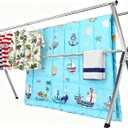 Clothes Drying Racks Outdoor, Updated Version,Stainless Steel Laundry Drying Rack for Indoor Outdoor and The Balcony,Length Adjustable Saves Space,with Windproof Hooks