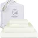 Threadmill Premium 1200 Thread Count Supima Cotton Sheets for King Size Bed, 4 Pc Deep Pocket King Sheets Set, Ivory, 5-Star Hotel Quality