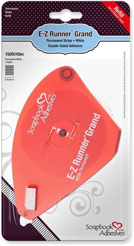 Scrapbook Adhesives by 3L 01251-6 Double-Sided E-Z Runner Grand Adhesive Refill, 150-feet,White