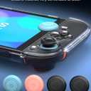 STARTRC GAMES Dockable Case for Nintendo Switch 2 2025, Clear PC Protective Cover for Switch 2 Console, Hard TPU Grip Case with 4 Thumb Grip Caps for Joy-Con Controller