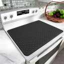 LONGKING Stove Top Cover for Electric Stove - Silicone Stove Mat for Glass Top Stove, Dish Drying Mats For Kitchen, Range Covers for Electric Stove (Black Grid, 28 x 20)