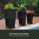 Mayne Fairfield 28-Inch Tall Planter Self-Watering, Weather-Resistant Planter for Flowers Durable Outdoor Design for Patio, Porch, or Entryway
