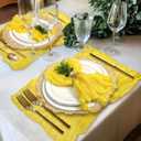 MAONAME Yellow Cloth Napkins Set of 12, Soft Gauze Cloth Napkins, Washable Reusable Decorative Napkin Bulk, Dinner Table Napkin for Wedding, Baby Shower, Party, 20 X 20 Inches