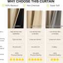 NICETOWN 100% Blackout Curtains 84 inch Long for Bedroom, Total Blackout Thermal Insulated Grommet Long Window Curtains 2 Panels Set, 2 Panels, Biscotti Beige, 52 inch Wide