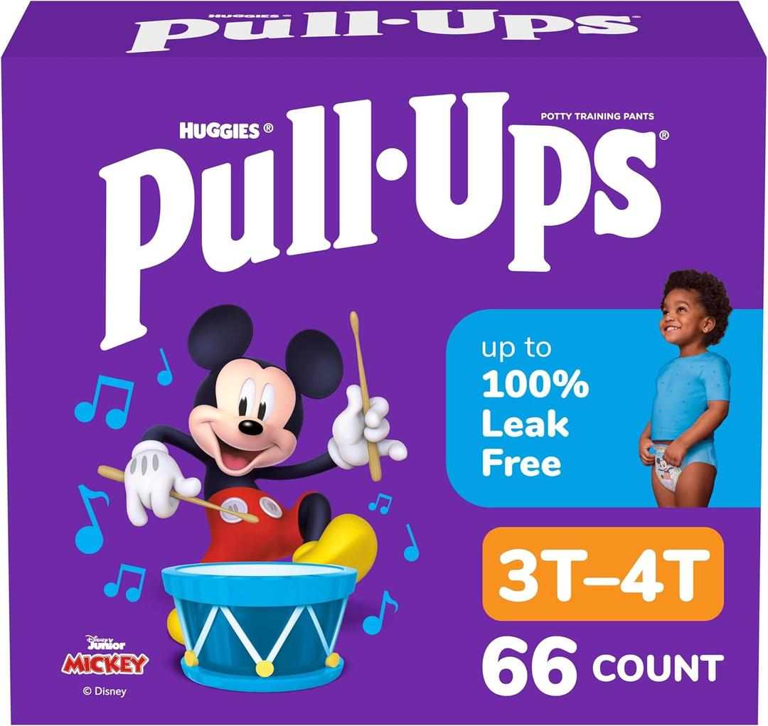 Pull-Ups Boys' Potty Training Pants, Size 3T-4T Training Underwear (32-40 lbs), 66 Count