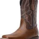 Cowboy Boots For Men - Western Boot Men's Cowboy Boots With Square Toe | Cowboy Western Boot | Pull-on Boots| Old West Style Embroidered (11.5, Brown)
