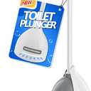 Toilet Plunger with Holder, Plunger with Unique Holder for 5.7-inch Toilet Drain, Plungers for Bathroom with Holder, Toilet Plunger Heavy Duty (1, White)