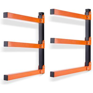 Ultrawall Wall Mount Wood Organizer and Lumber Storage Metal Rack with 3-Level - Indoor & Outdoor Use, 2 Pack