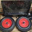 GADFISH 13" Large Walk Behind Mower-Sulky，Easy Forward & Reverse Lawn Mower Trailer, Black & Red Wheel For Mower (Walk Behind Mower-Sulky)