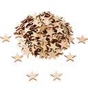 250 Pieces Wooden Stars Shape Unfinished Wood Stars Pieces Blank Wooden Cutouts Ornaments for Craft and Christmas Decoration(1-1/4 Inch)