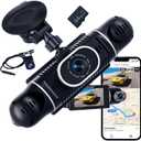 360 View 4 Channel Dash Cam with 2K Front and Rear Inside Left Right, 3-Inch Touch Screen Dash Camera for Cars, G-Sensor Loop Recording WiFi Night Vision Recording Parking Mode Monitor+64G TF Card