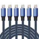 iPhone Charger [Apple MFi Certified] Lightning Cable 6PACK-3/3/6/6/6/10 FT Nylon Braided iPhone Charger Cord High Speed Cord for iPhone 14/13/12/11 Pro Max/XS MAX/XR/XS/X/8/7/Plus/6S/6/iPad (Blue)
