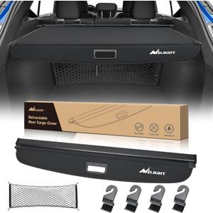 Nilight Trunk Cargo Cover for Nissan Kicks 2018 2019 2020 2021 2022 2023 2024, Retractable Security Shade Rear Cargo Cover, with Trunk Storage Net