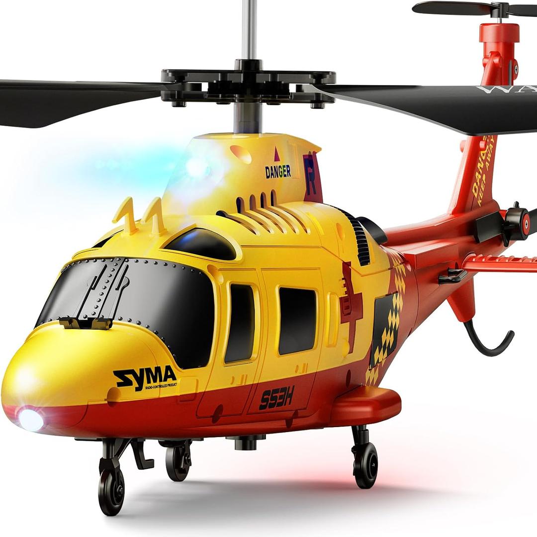 SYMA RC Rescue Helicopter for Kids & Beginners, One-Key Take Off, Altitude Hold, Dual Flight Mode, Realistic Design, Indoor Remote Control Aircraft Toy Gift (Red)