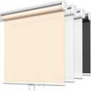 LazBlinds No Tools No Drill Cordless Roller Shades, Light Filtering Roller Blinds for Windows, Thermal Insulated UV Protection Roll Up Window Blinds and Shases, 25'' W x 72'' H, Beige