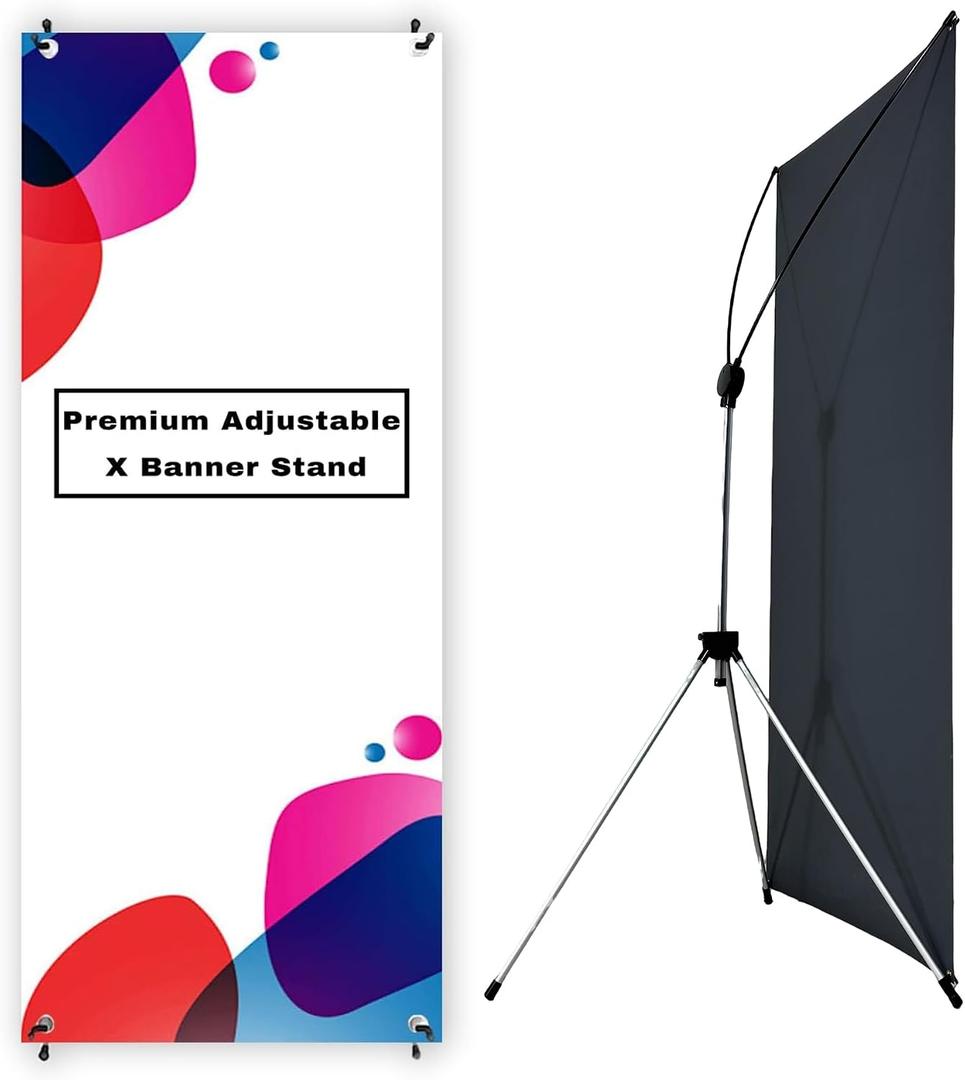 JUST 4 SIGNS Premium X Banner Stand 24"x72" with Portable Oxford Bag (1 UNIT)