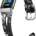 Wearlizer Compatible with Fitbit Charge 6/Charge 5 Bands - Slim Leather Watch Band Accessories for Women & Men, White Floral