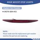 Rear Stop Light LED High Mount Stop Light 3rd Brake Lamp Waterproof 34270-SDA-A11 34270-SDA-H11 Compatible with Honda Accord 2006 2007