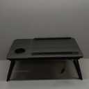 Laptop Desk for Bed, Adjustable Laptop Stand with 5 Different Angles, Portable Lap Tray Table with USB Charge Port and Cup Holder, Laptop Bed Desk Tray for Eating Working Writing (Black)