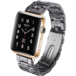 HOPO Compatible With Apple Watch Band 42mm 41mm 40mm 38mm Thin Light Resin Strap Bracelet With Stainless Steel Buckle Replacement For iWatch Series SE Series 10 9 8 7 Ultra 6 5 4 3 2 1 for Women Men (Black Flower)