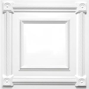 LEVOWAY 12-Pack PVC Drop Ceiling Tiles, 24 x 24in White 2'x2' Glue Up Ceiling Panel Cover 48 Sq.Ft