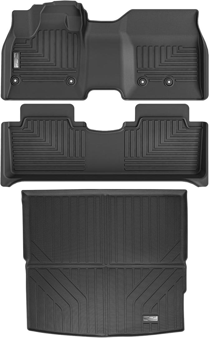 Floor Mats & Cargo Liner for 2023 2024 2025 Nissan Ariya,1st 2nd Row with Trunk Mat,TPE All Weather Protection Slush Floor Liner Black