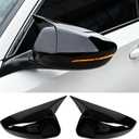 Compatible with 2018-2022 2023 2024 2025 Honda Accord Ox Horn Rearview Mirror Cover, Side Door Mirror Caps Trim for 10th 11th Gen Accord (Glossy Black)