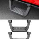 2 Pcs Side Steps for Ford Bronco 2021-2026 2/4Door with Rock Rail, Carbon Steel Black Running Boards Side Steps, Heavy Duty Front Rear Door Steps for Bronco Accessories