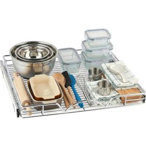 HOLDN STORAGE Pull Out Cabinet Organizer - Heavy Duty Steel with Smooth Slide-Out Drawers, Chrome Finish - 22" W x 17" D Basket, Fits 23.25" Cabinet Opening