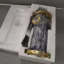 Dog Fire Hydrant Pee Post Puppy Pee Training Post Garden Statue, Blue & Gold Fire Hydrant Outdoor Figurines Decor for Yard Garden Lawn Patio (Small)