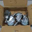 Caster Wheels 3 inch Locking Casters Set of 4, Threaded Stem 3/8" -16 x 1-1/2" (Diameter 3/8", Length 1-1/2") Swivel Heavy Duty Castors Gray