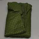 Full Bed Skirt - Bed Skirts 16 Inch Drop with Split Corners, Pleated Waffle Weave Bed Skirt, Tailored Dust Easy Fit, Machine Washable, Green, 16" Full