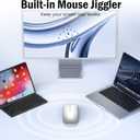 Bluetooth Wireless Laptop Mouse for MacBook Air iPad Mac, 2.4G Rechargeable Computer Mouse with Jiggler Mode, Silent Optical 2 Mode Bluetooth 5.2/3.0 & 2.4G USB-A/Type C Portable Mice, Silver