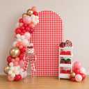 Red Plaids Sweet Strawberries Arch Backdrop Cover Double-Sided Arch Stretchy Cover Berry First Pink Birthday Party Girls Baby Shower Parties Decors (2.6X6ft,GX-233)