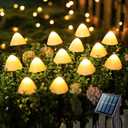 JMEXSUSS Solar Mushroom Lights for Outside, 20 LED 36FT Solar String Lights Outdoor Waterproof, 8 Modes Solar Pathway Lights for Garden Patio Yard Decorations, Mushroom