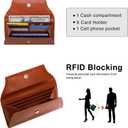 XEYOU Slim Card Wallet for Women Ultra Thin Synthetic Leather Womens Wallet RFID Blocking Credit Card Holder Bifold Clutch Long Ladies Billfold