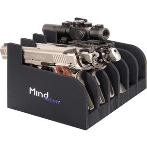 MIND&ACTION Foam Pistol Rack for Gun Safe, Gun Cabinet Accessories, Pistols Holder Storage Organizer, Revolver Firearm Handgun Rack Stand Display