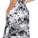 LARACE Plus Size Dresses for Women Summer Casual Short Sleeve Long Dress Flowy Maxi Beach Dresses with Pockets (XXXL)