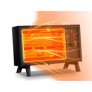 JASUN Radiant Heater Electric Space Heater Fast Heating with Adjustable Thermostat, Portable Indoor Heater with Handle Quiet1250W/1500W for Office Home Garage Bedroom ETL Approved Black