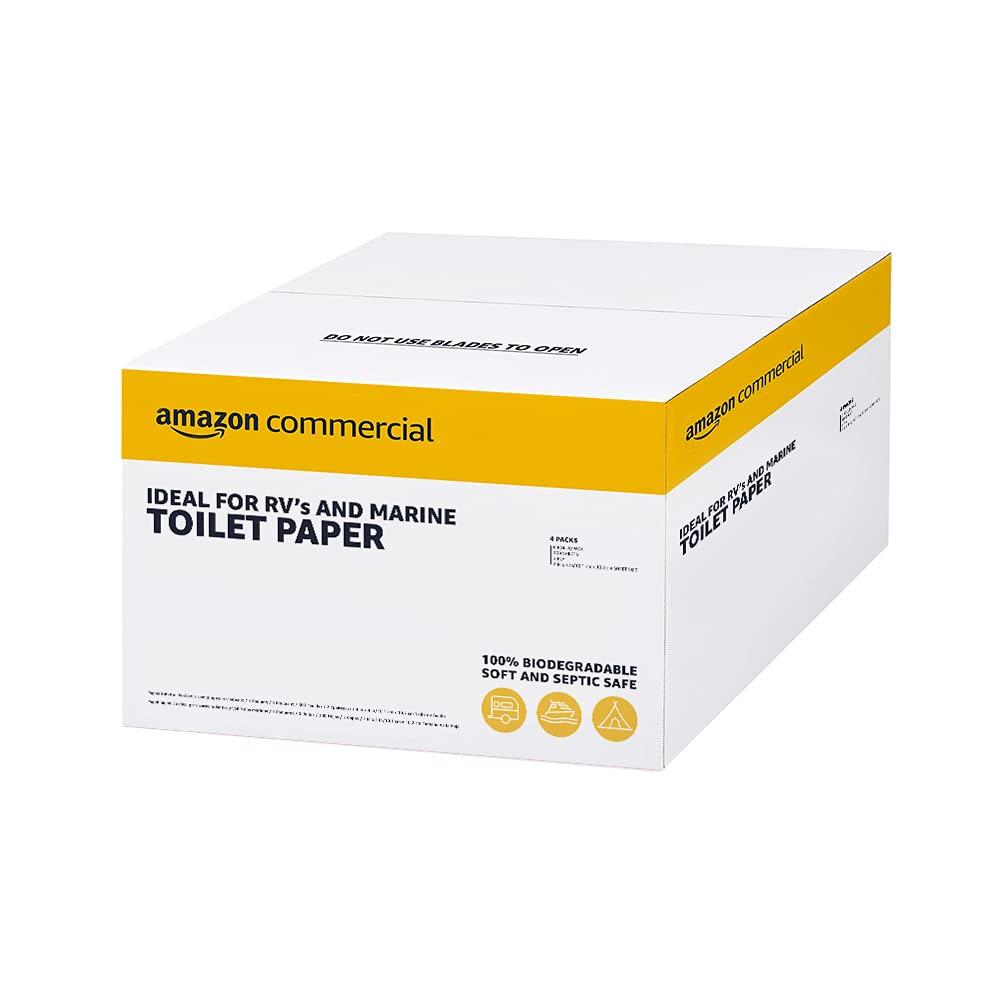 AmazonCommercial 2-Ply Quick Dissolving Toilet Paper for RV's & Marine, Waste-Tank Compatible, Soft and Strong, FSC Certified, 300 Sheets per Roll (Pack of 24), 24 Count