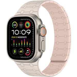 Amizee Magnetic Bands Compatible with Apple Watch Band 49/46/45/44/42/41/40/38mm Women Men, Sport Silicone Strap for iWatch Ultra 3/2/1 Series 11 10 9 8 7 6 5 4 SE3/2/1 (49/46/45/44/42, Star Pink)
