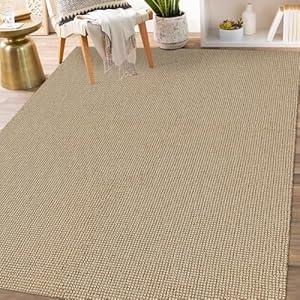 Ivissy Braided Area Rug 4x6 Ft Washable Rugs for Entryway Throw Rugs with Rubber Backing Boho Door Mat Indoor Entrance Cotton Bedroom Rugs Woven Door Rug for Foyer Bedroom Living Room, Natural