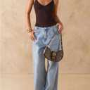 SOLY HUX Women's Summer Cami Tops Slim Fit V Neck Spaghetti Strap Criss Cross Going Out Top Camisole (Black, L)