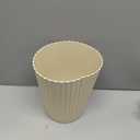 JiatuA Small Trash Can Plastic Wastebasket Round Garbage Container Bin for Bathroom, Kitchen, Bedroom, Home Office, College Dorm, Beige (1.8 Gallons)