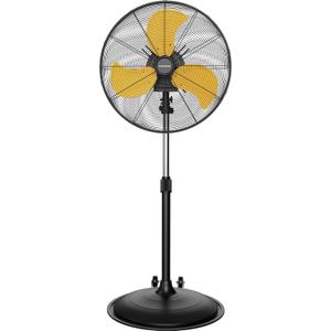 20-Inch High Velocity Pedestal Fan, 5000 CFM Heavy Duty Oscillating Metal Standing Fan with Rolling Casters, 3-Speed Commercial Industrial Fan for Warehouse, Garage & Patio (UL Listed)